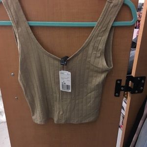 Ribbed cropped tank top